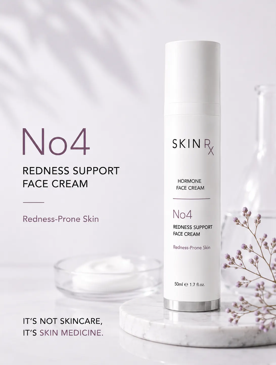 White pump bottle numbered 4, illustrating a face cream in the skin care range at 23MD