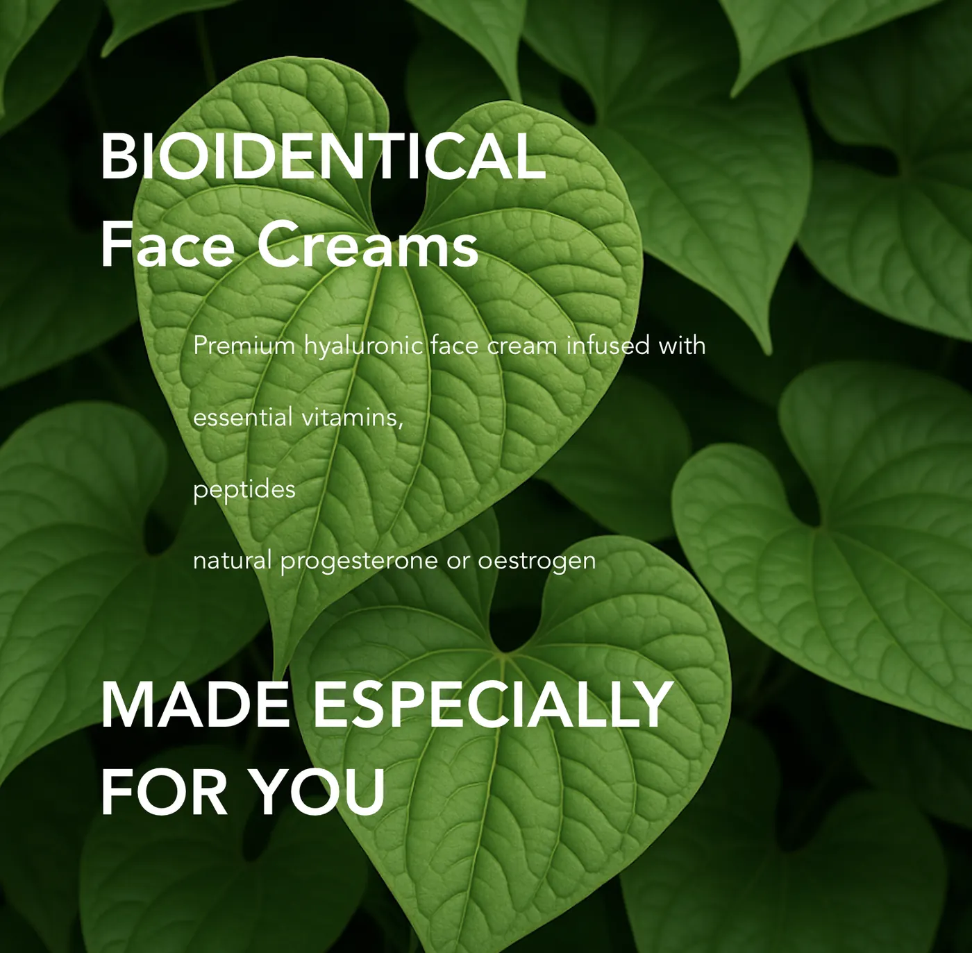 Green leaves and printed text about face creams illustrating an archived health article at 23MD