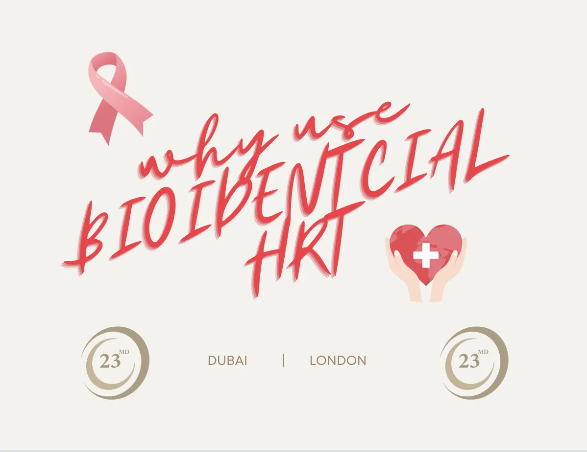Pink handwritten text about hormone therapy illustrating an archived health article at 23MD