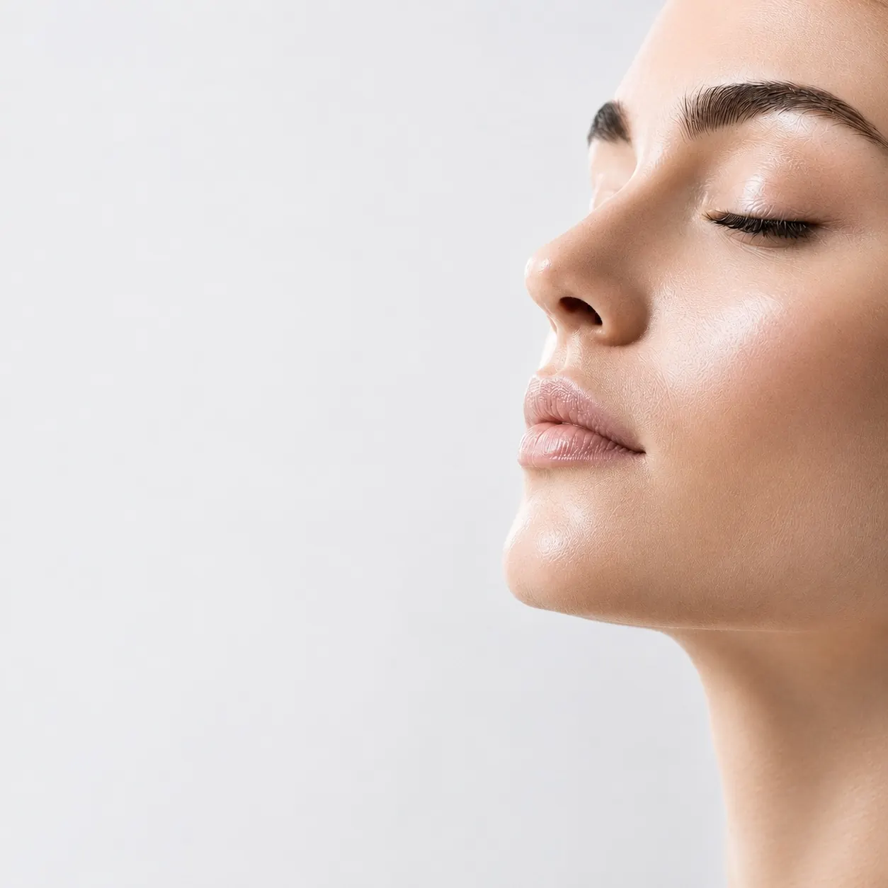 Close-up profile of a patient's face illustrating facial skin treatment at 23MD
