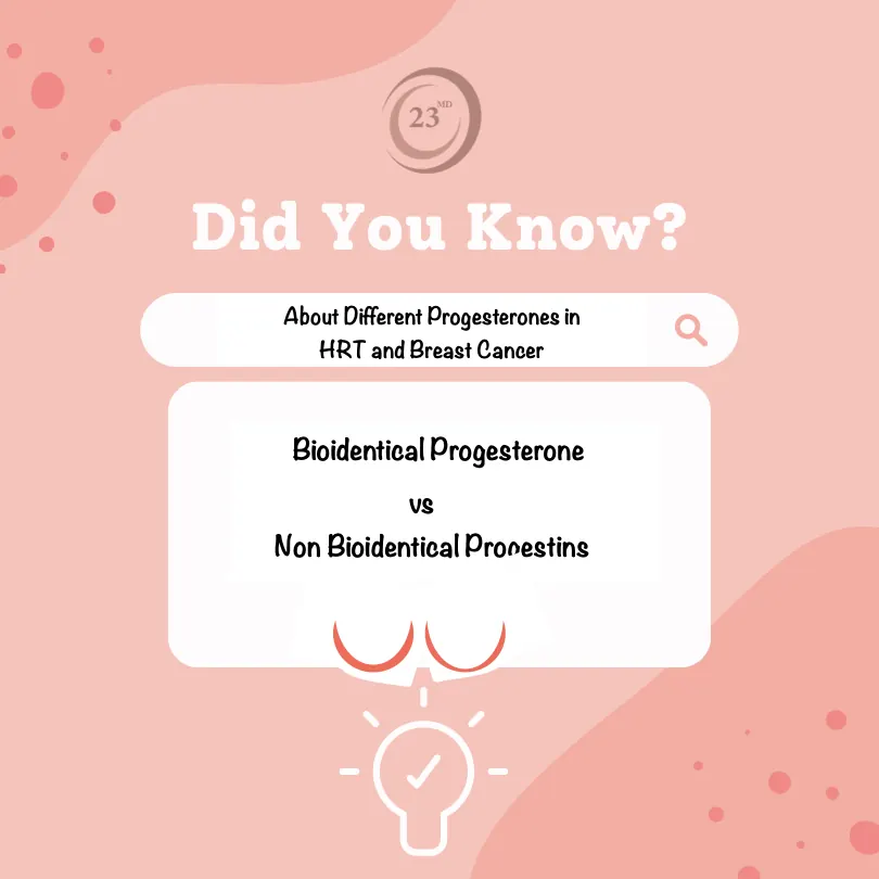 A pink graphic comparing hormone treatment options illustrating an archived health article at 23MD