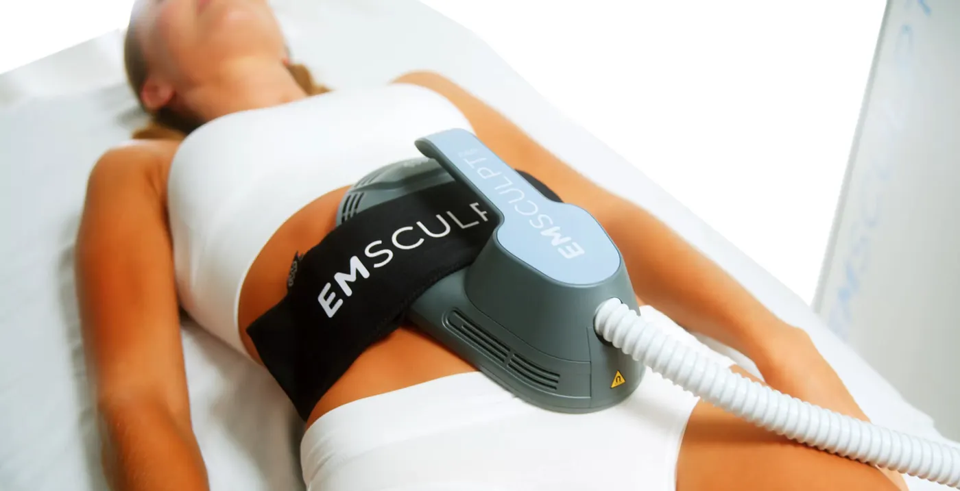A body applicator positioned on a patient's abdomen illustrating an archived health article at 23MD